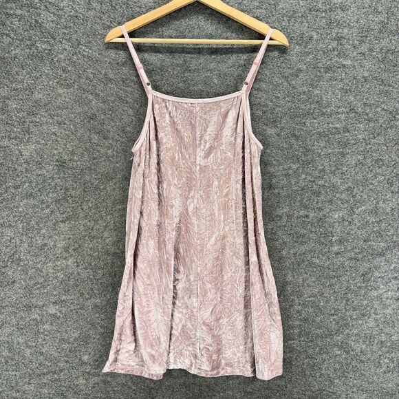 Rue 21 Dress Women S Small Pink Velvet V-Neck Sleeveless Shift Short Casual - Picture 2 of 6
